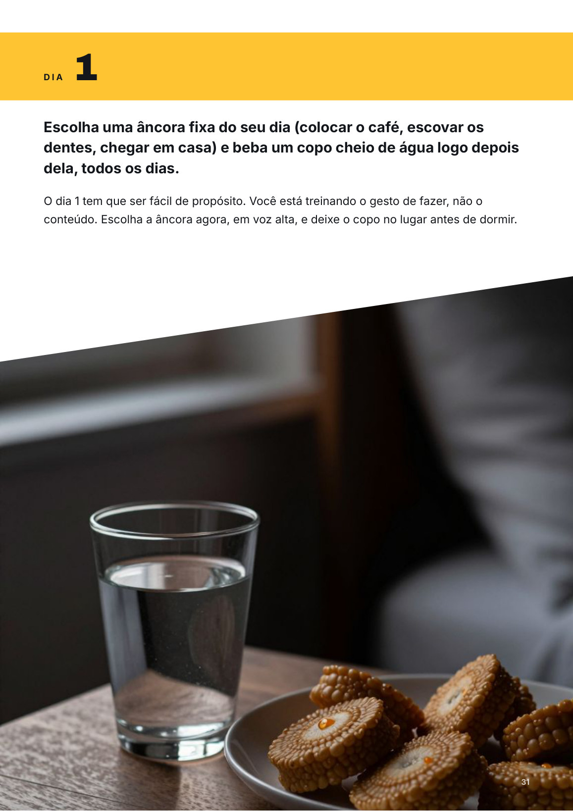 Página do dia com a tarefa marcada
